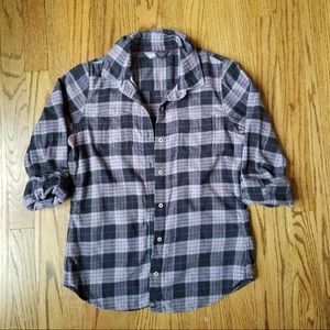 Ladies North Face plaid button up